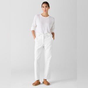 NWT Eileen Fisher Garment-Dyed Utility Cotton Tapered Pant
